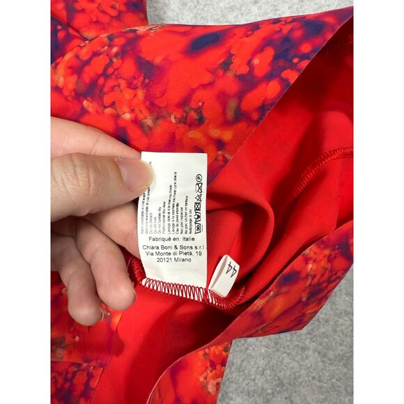 Chiara Boni La Petite Robe Womens Size 44 Multicolor Bright V-Neck Dress - Picture 8 of 9